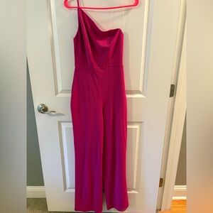 Elegant Pink One-Shoulder Jumpsuit